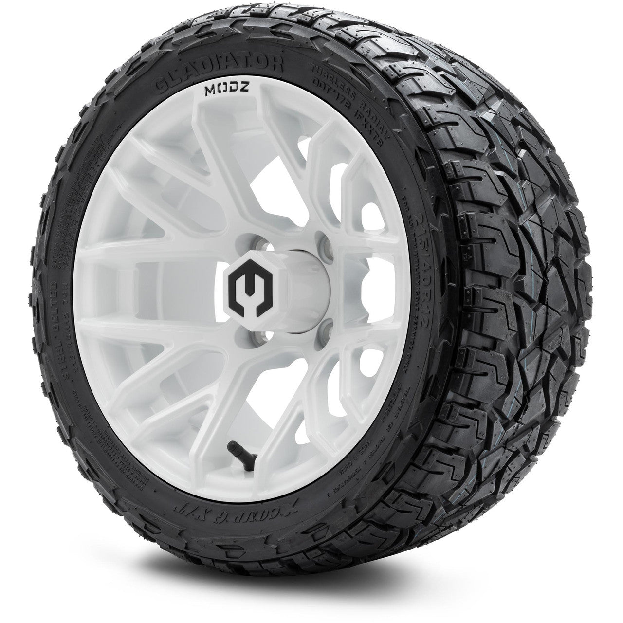 MODZ® 12" Matrix Glossy White Wheels & Off-Road Tires Combo