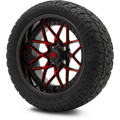 MODZ® 15" Formula Red and Black Wheels & Off-Road Tires Combo