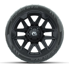 GTW® Graffiti Gloss Black 14 in Wheels with 205/40-R14 Fusion GTR Steel Belted Street Tires – Full Set