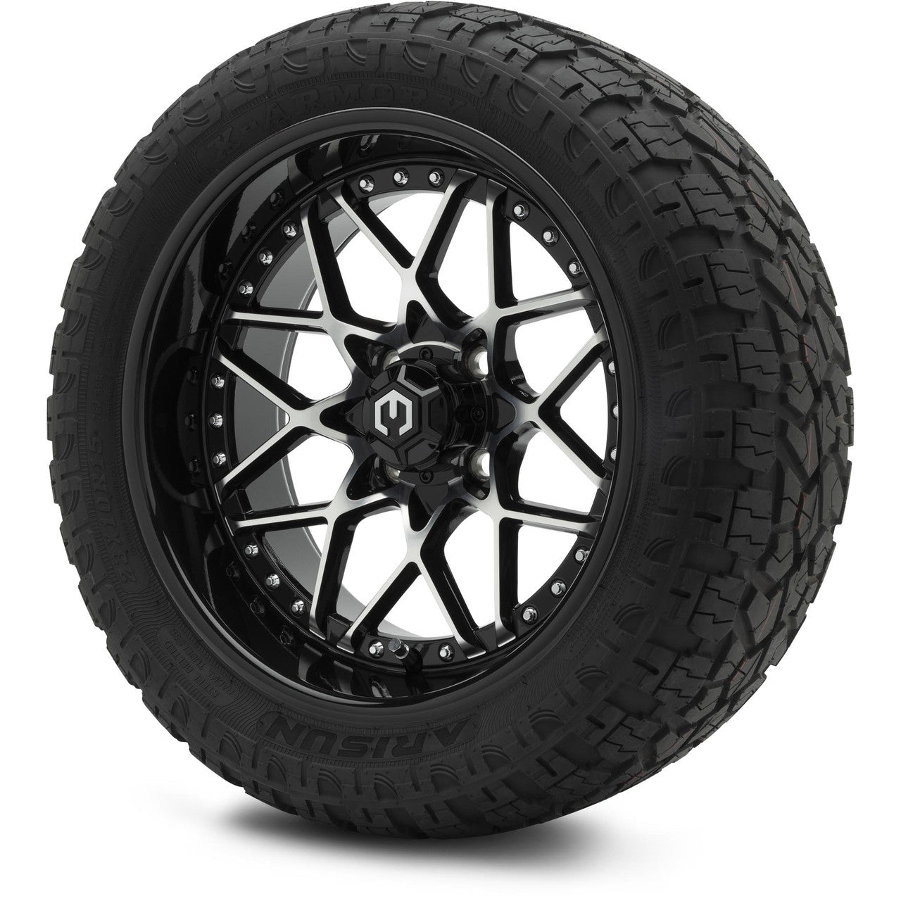 MODZ® 15" Formula Machined Black Wheels & Off-Road Tires Combo