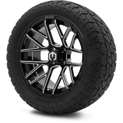 MODZ® 15" Matrix Glossy Black with Ball Mill Wheels & Off-Road Tires Combo