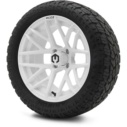 MODZ® 15" Matrix Glossy White Wheels & Off-Road Tires Combo