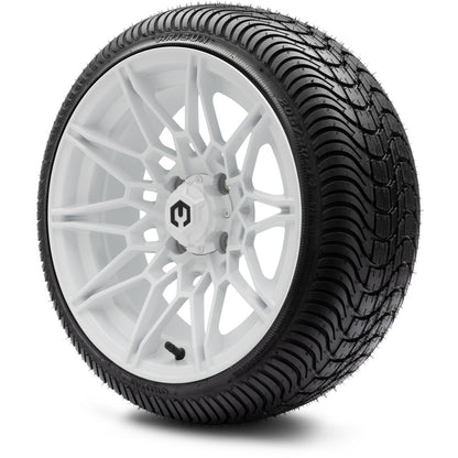 MODZ® 14" Galaxy Glossy White Wheels & Street Tires Combo