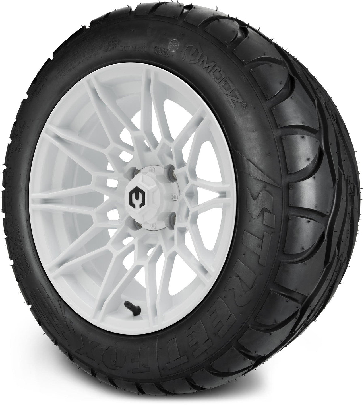 MODZ® 14" Galaxy Glossy White Wheels & Street Tires Combo