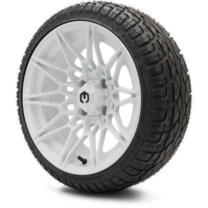 MODZ® 14" Galaxy Glossy White Wheels & Street Tires Combo