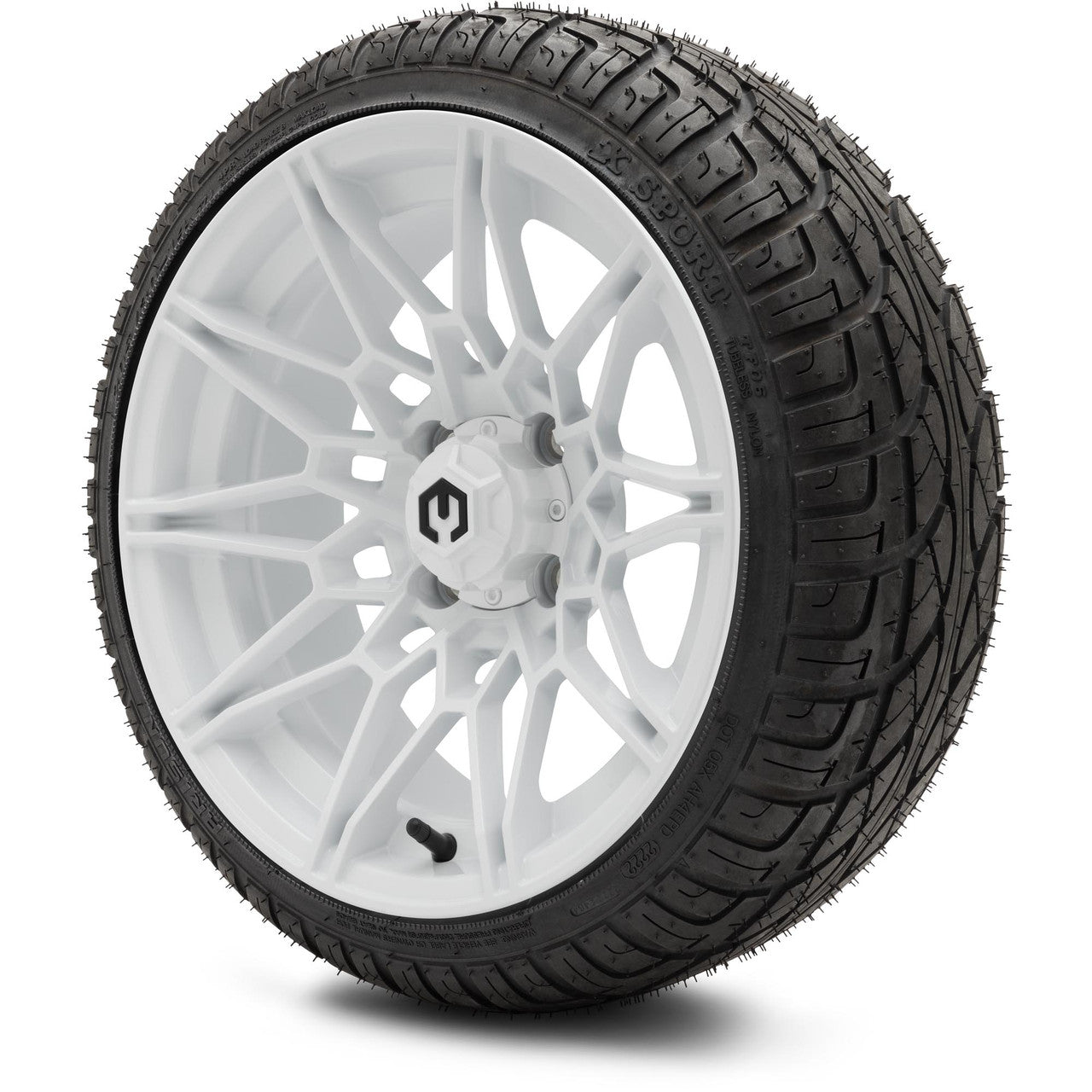 MODZ® 14" Galaxy Glossy White Wheels & Street Tires Combo