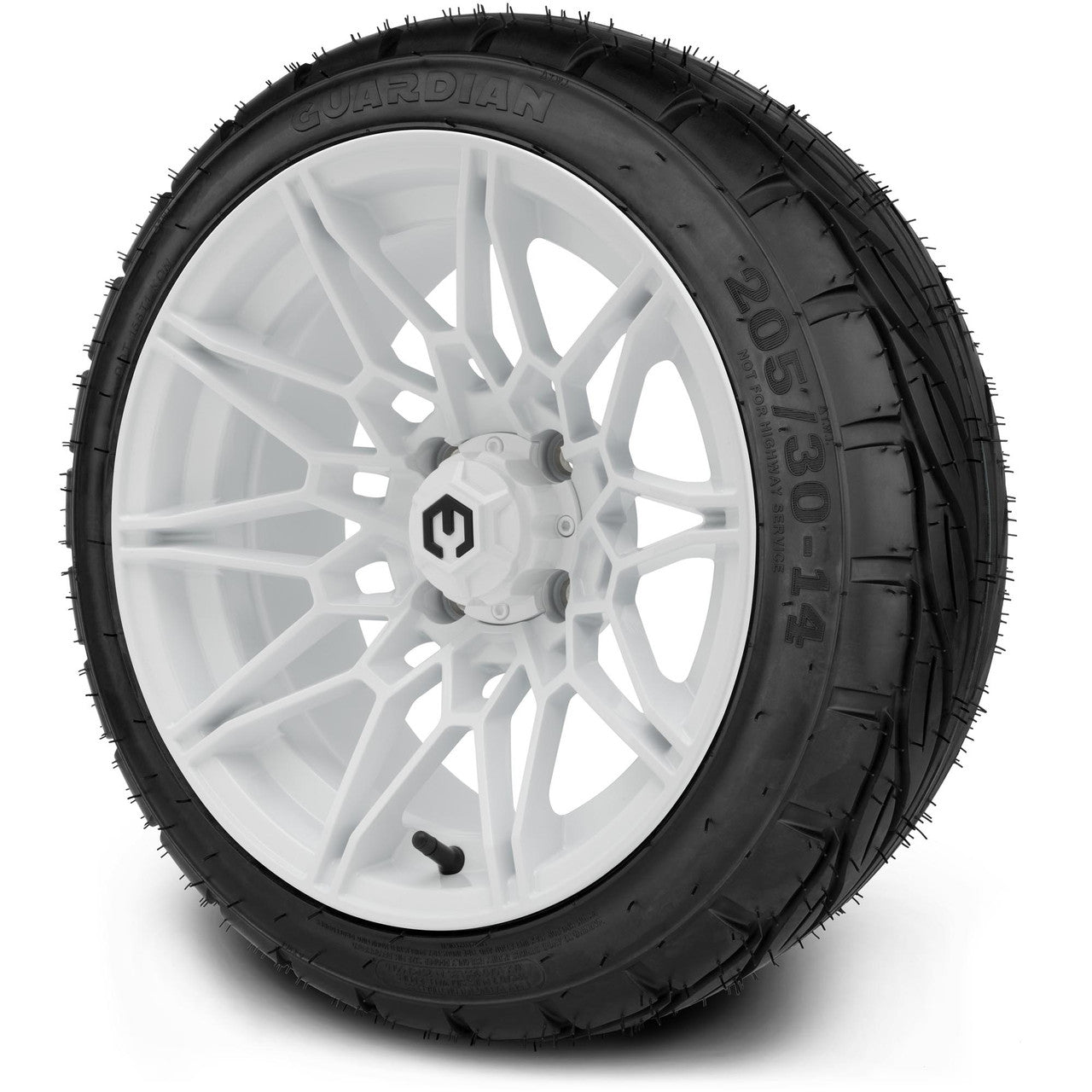 MODZ® 14" Galaxy Glossy White Wheels & Street Tires Combo
