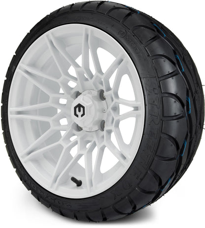 MODZ® 14" Galaxy Glossy White Wheels & Street Tires Combo