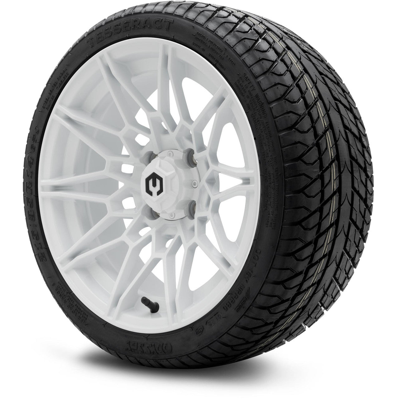 MODZ® 14" Galaxy Glossy White Wheels & Street Tires Combo