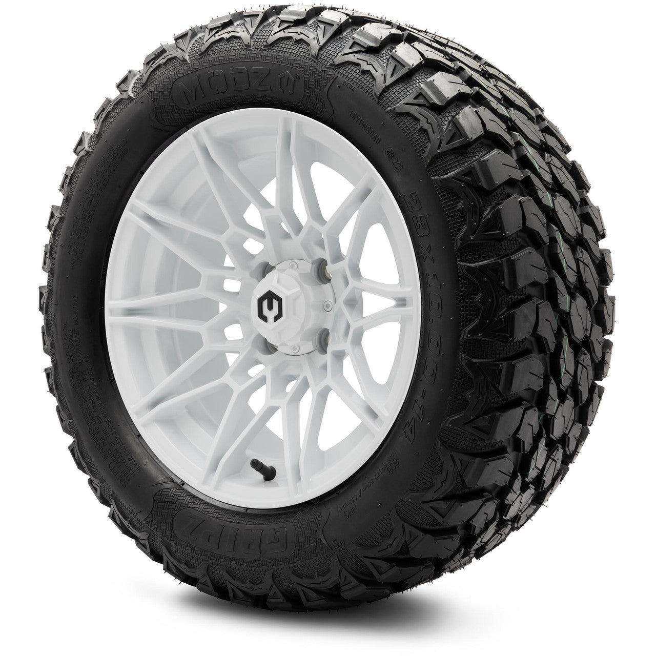 MODZ® 14" Galaxy Glossy White Wheels & Off-Road Tires Combo