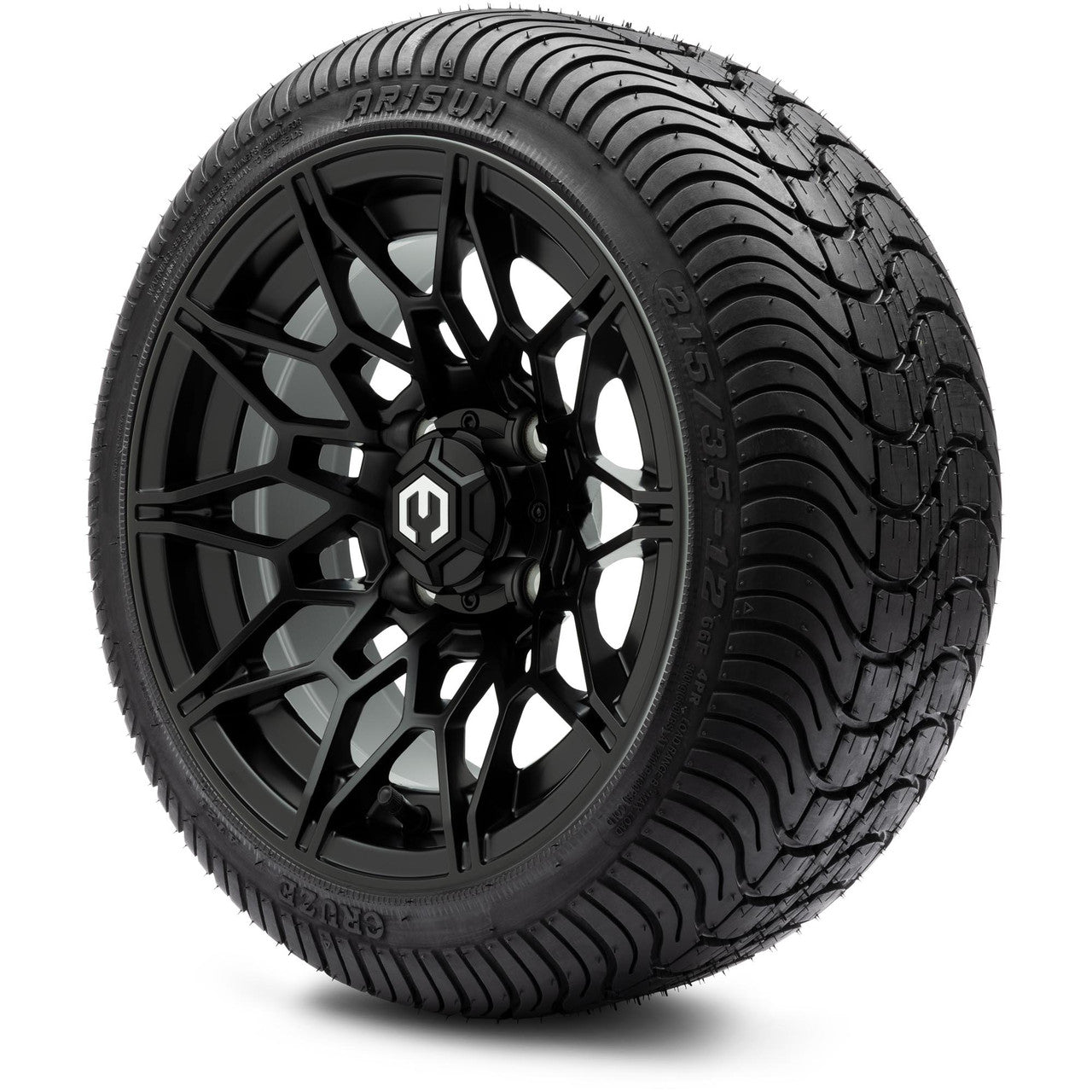 MODZ® 12" Galaxy Matte Black Wheels & Street Tires Combo