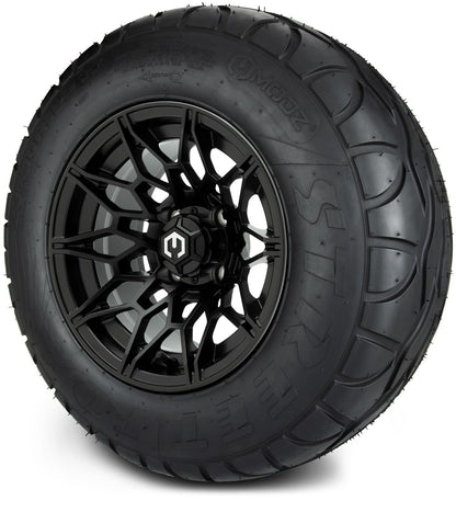 MODZ® 12" Galaxy Matte Black Wheels & Street Tires Combo