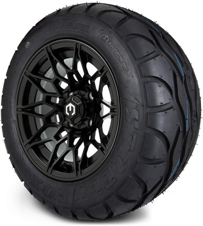 MODZ® 12" Galaxy Matte Black Wheels & Street Tires Combo