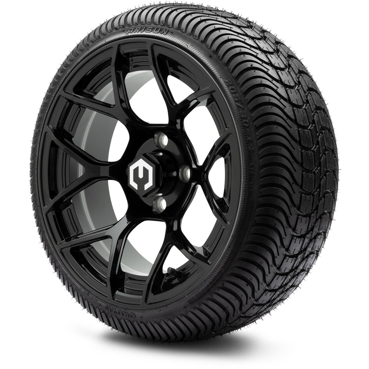 MODZ® 14" Renegade Glossy Black Wheels & Street Tires Combo