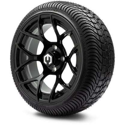 MODZ® 14" Renegade Glossy Black Wheels & Street Tires Combo