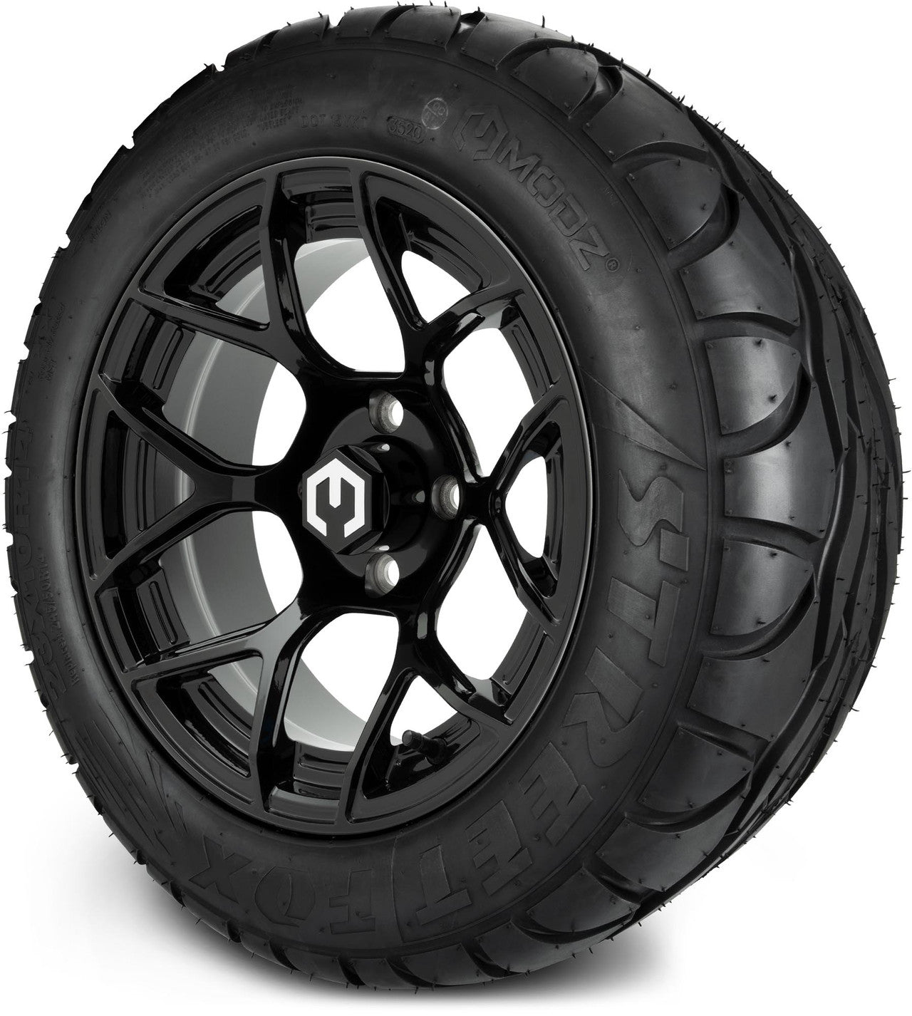 MODZ® 14" Renegade Glossy Black Wheels & Street Tires Combo