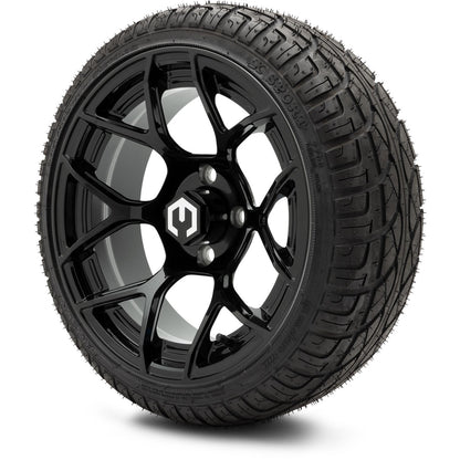 MODZ® 14" Renegade Glossy Black Wheels & Street Tires Combo