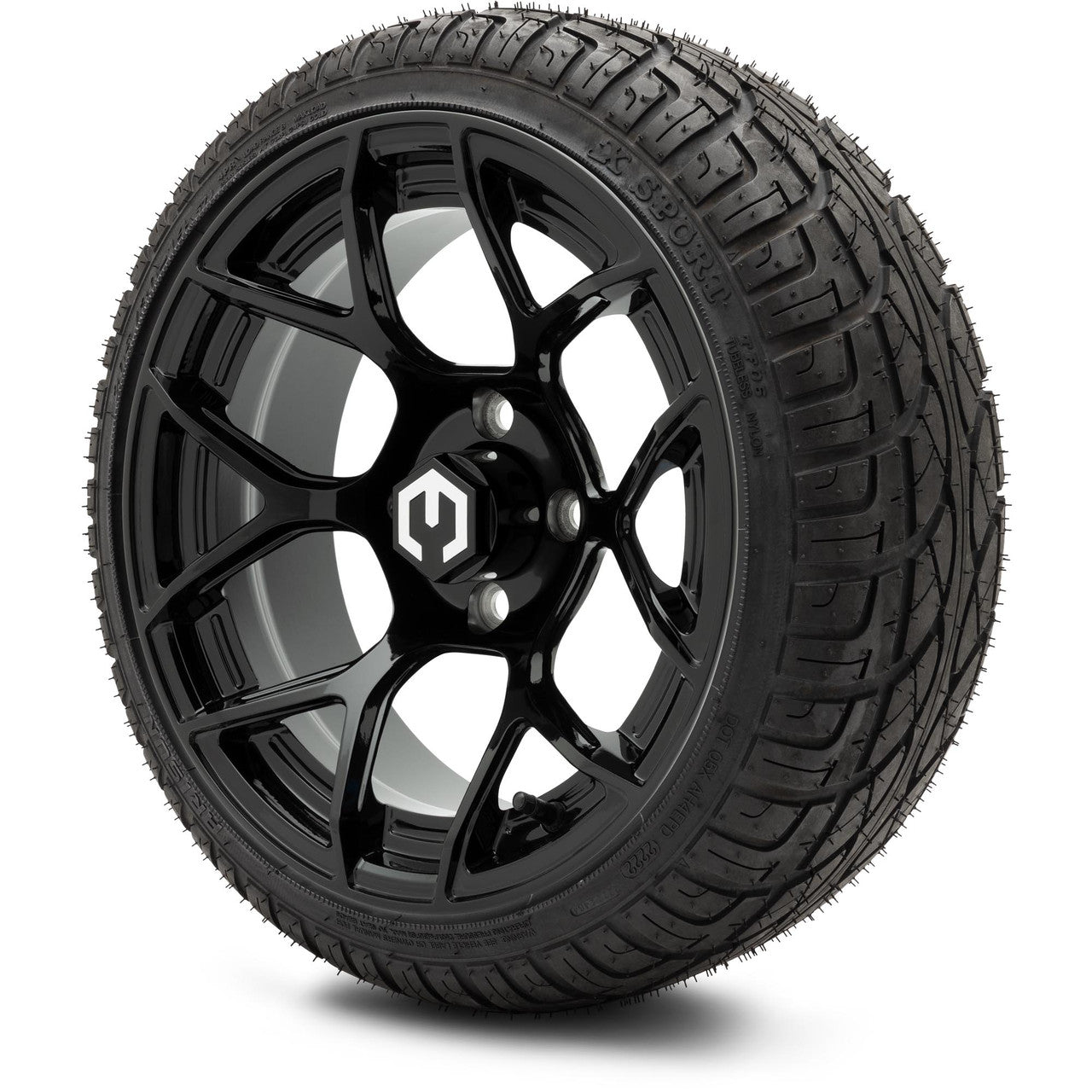 MODZ® 14" Renegade Glossy Black Wheels & Street Tires Combo