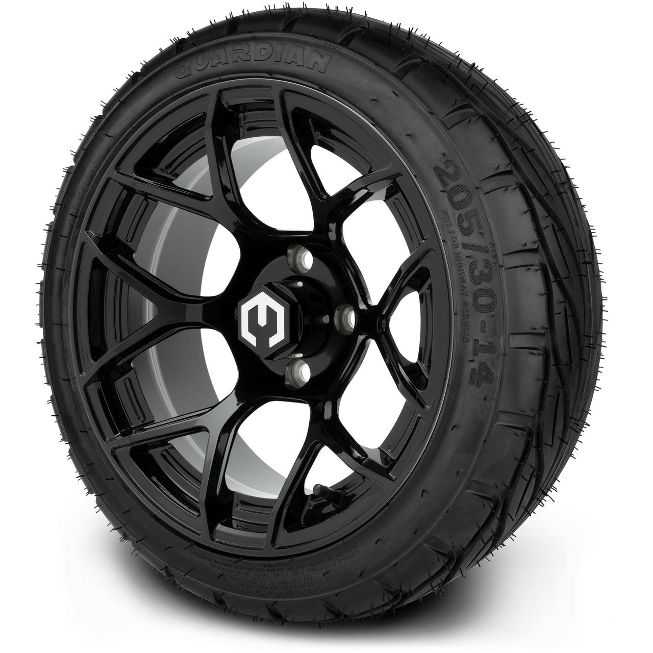 MODZ® 14" Renegade Glossy Black Wheels & Street Tires Combo