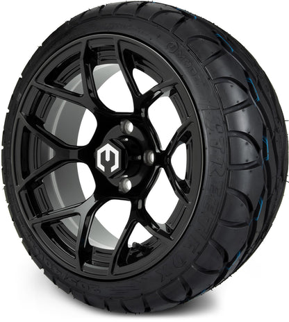 MODZ® 14" Renegade Glossy Black Wheels & Street Tires Combo