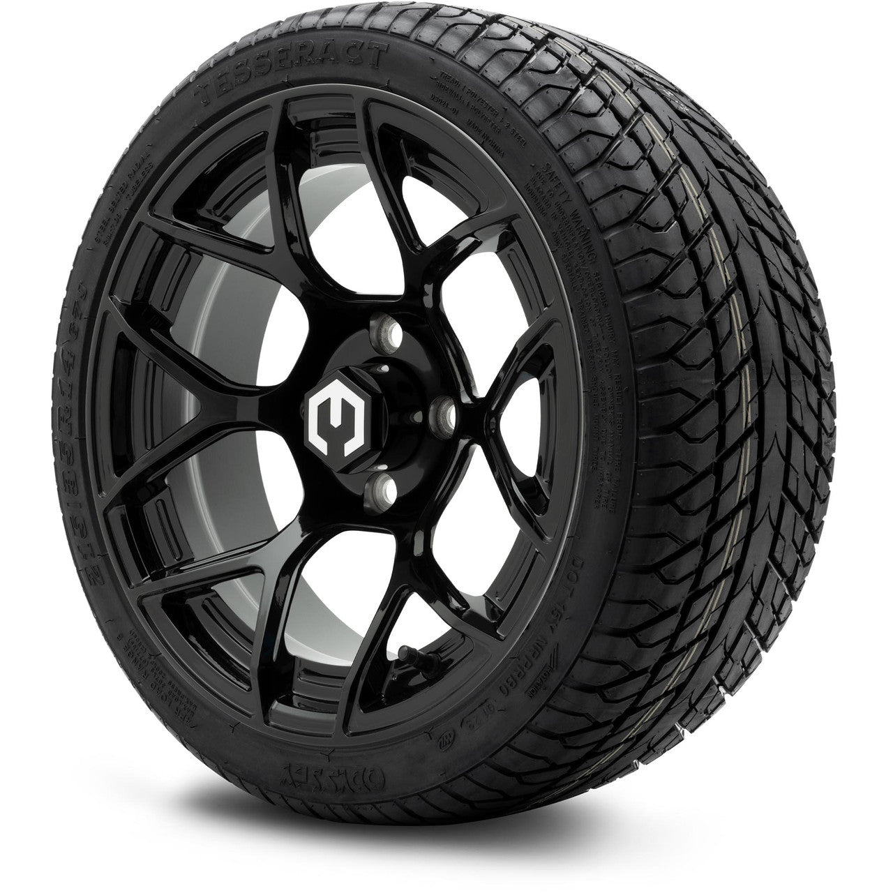 MODZ® 14" Renegade Glossy Black Wheels & Street Tires Combo