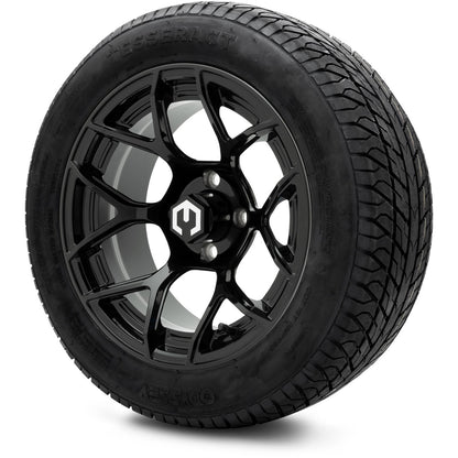 MODZ® 14" Renegade Glossy Black Wheels & Street Tires Combo