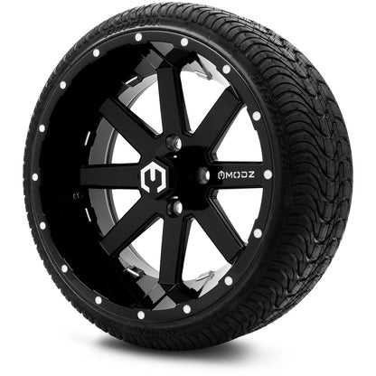 MODZ® 15" Assault Glossy Black with Ball Mill Wheels & Street Tires Combo
