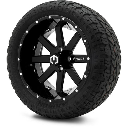 MODZ® 15" Assault Glossy Black with Ball Mill Wheels & Off-Road Tires Combo