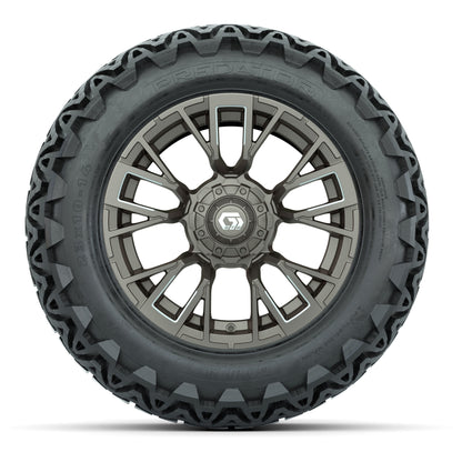 GTW® Vandal Satin Bronze/Machined 14 in Wheels with 23x10-14 Predator All-Terrain Tires – Full Set