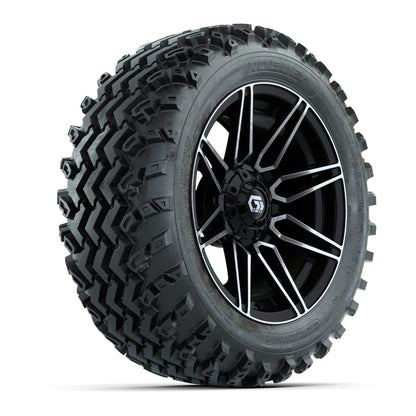 GTW® Stealth Black/Machined 14 in Wheels with 23X10-14 Rogue All-Terrain Tires – Full Set