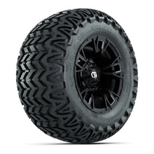 GTW® Vandal Matte Black/Machined 12 in Wheels with 23X10.5-12 Predator All-Terrain Tires – Full Set