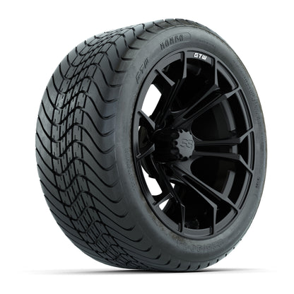 GTW Spyder Matte Black 14 in Wheels with 225/30-14 Mamba Street Tires – Full Set
