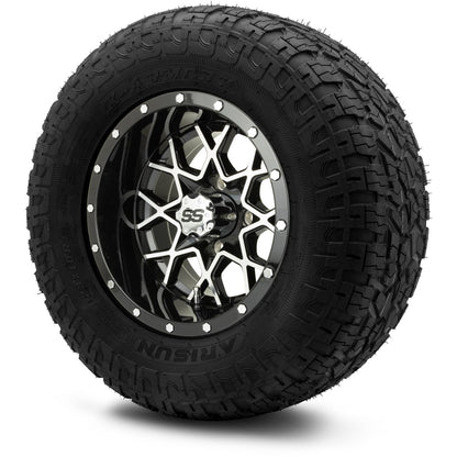 MODZ® 12" Vortex Machined Black Wheels & Off-Road Tires Combo