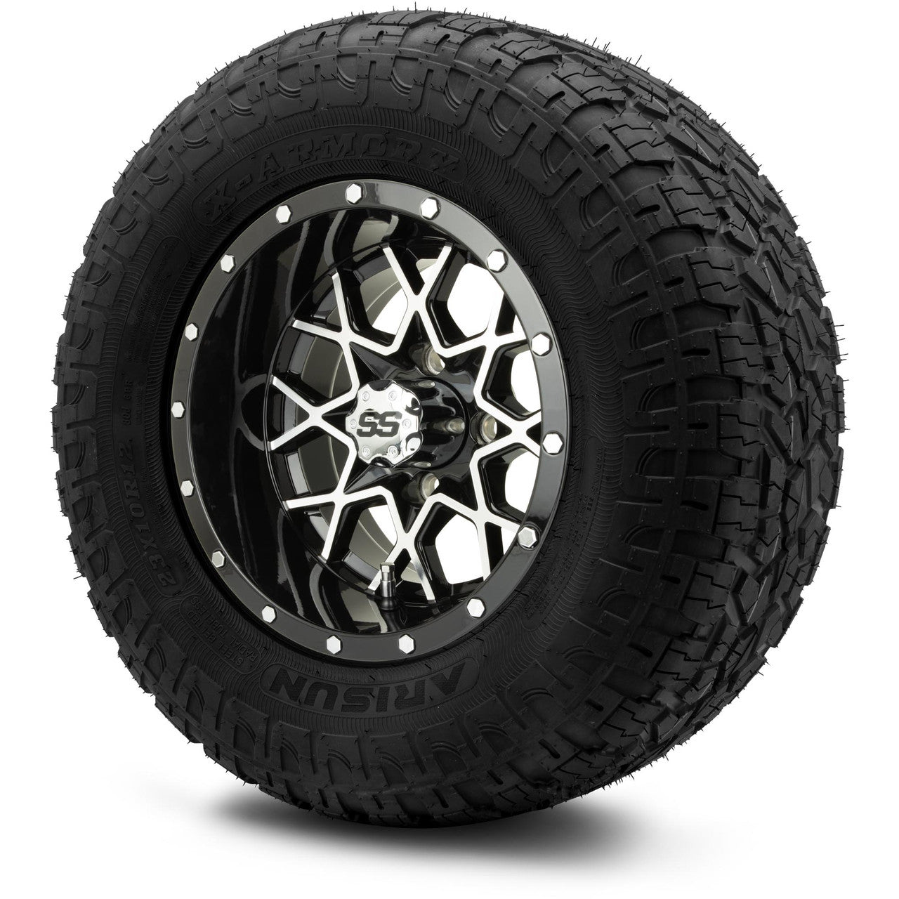 MODZ® 12" Vortex Machined Black Wheels & Off-Road Tires Combo