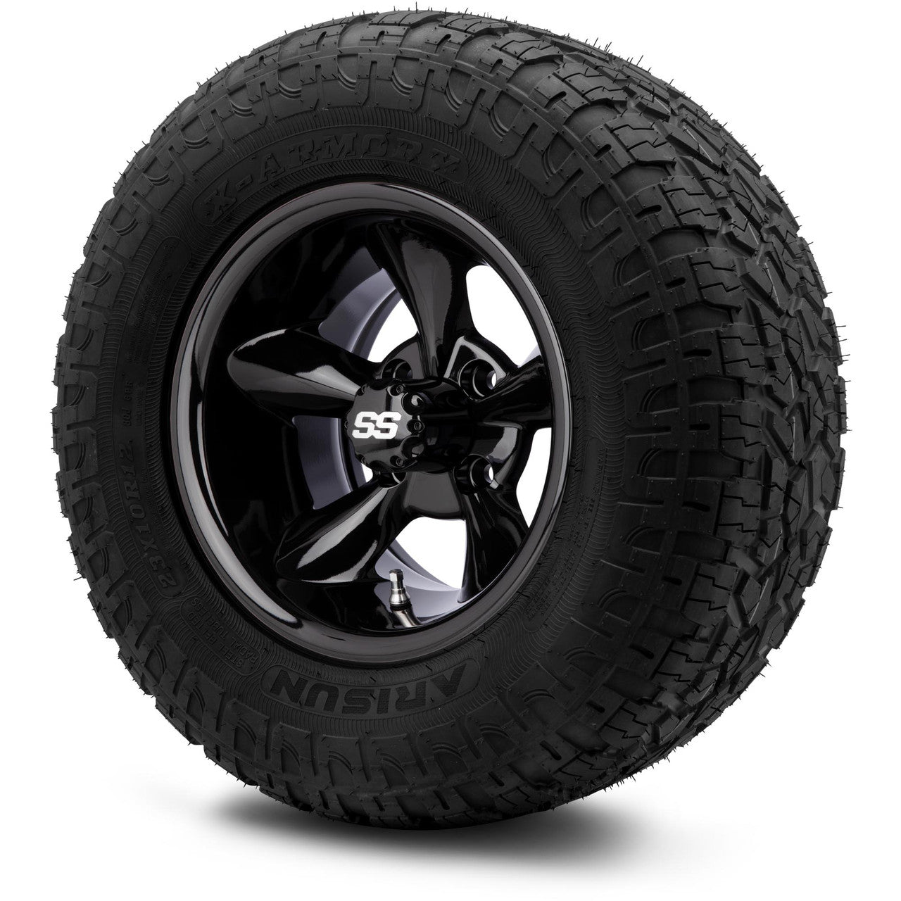 MODZ® 12" Godfather Glossy Black Wheels & Off-Road Tires Combo
