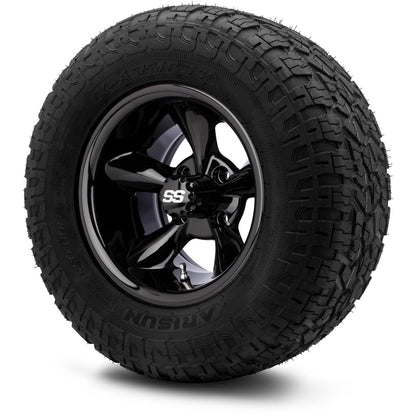 MODZ® 12" Godfather Glossy Black Wheels & Off-Road Tires Combo