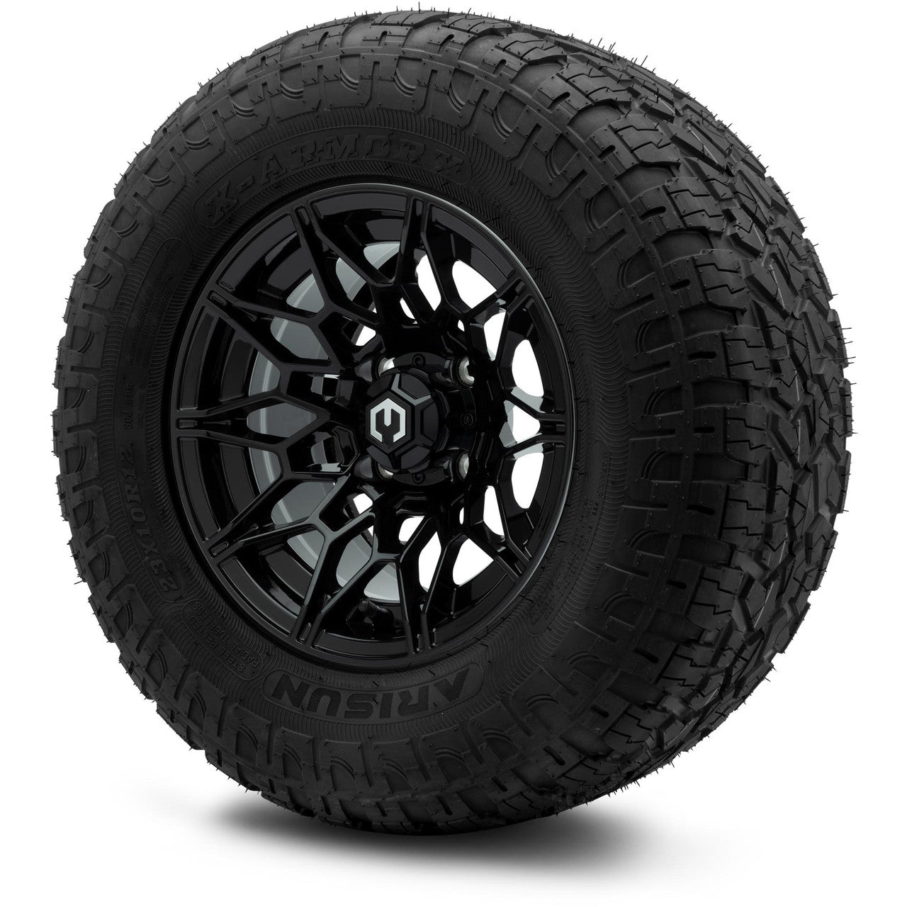 MODZ® 12" Galaxy Glossy Black Wheels & Off-Road Tires Combo