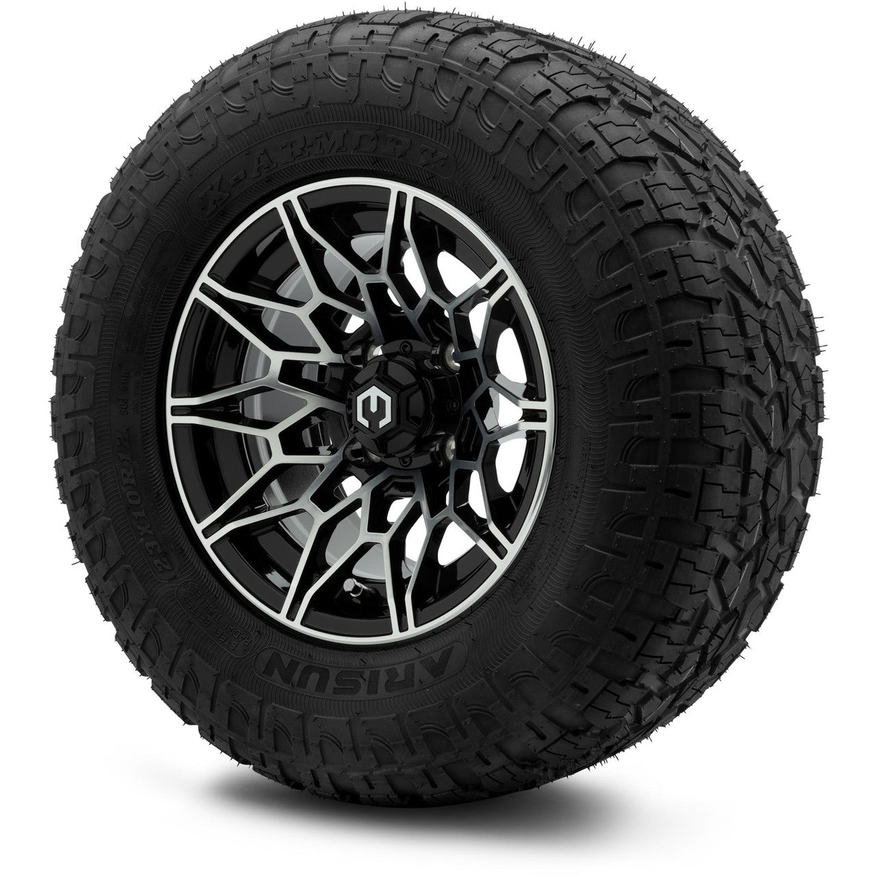 MODZ® 12" Galaxy Machined Black Wheels & Off-Road Tires Combo