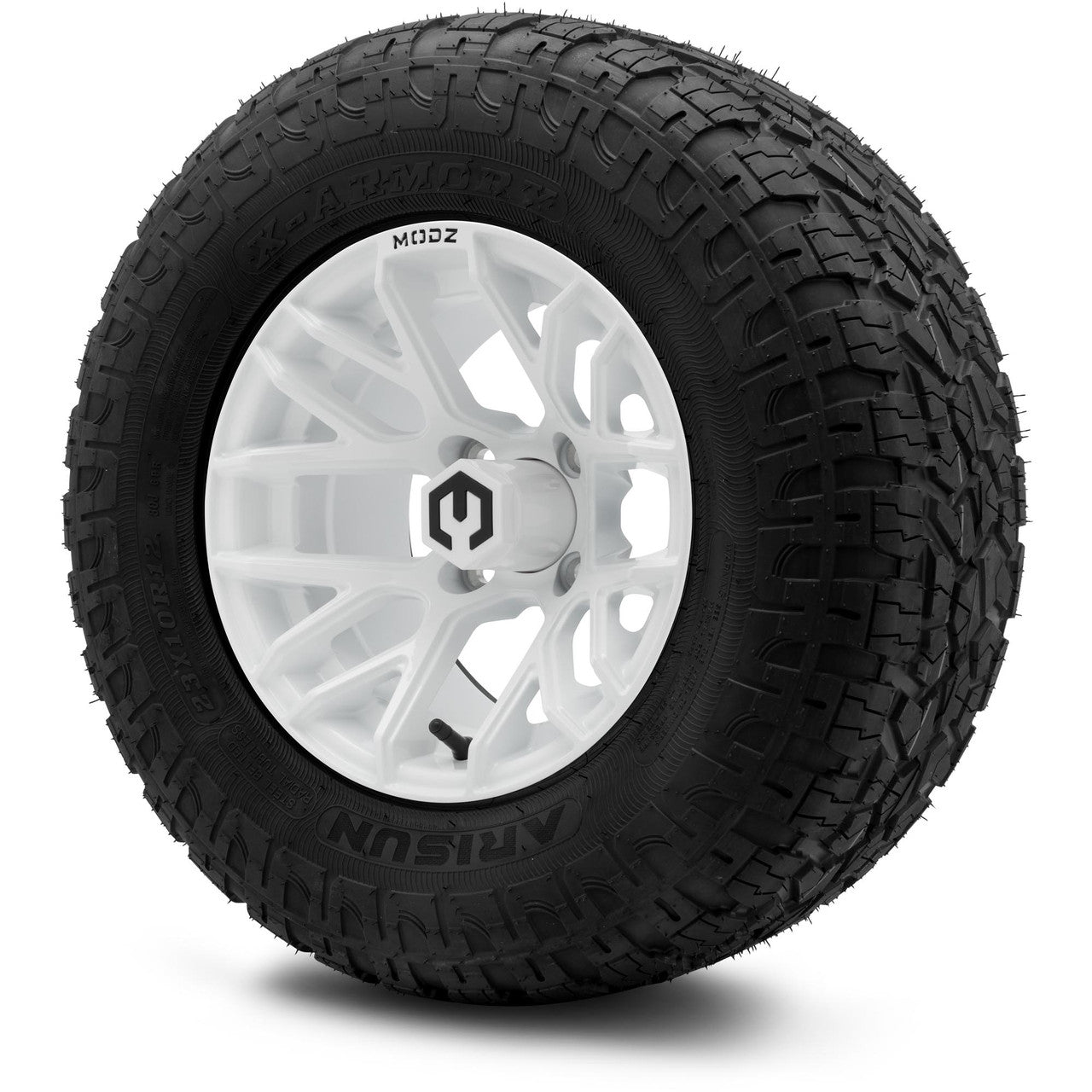 MODZ® 12" Matrix Glossy White Wheels & Off-Road Tires Combo