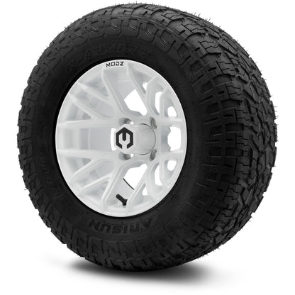 MODZ® 12" Matrix Glossy White Wheels & Off-Road Tires Combo