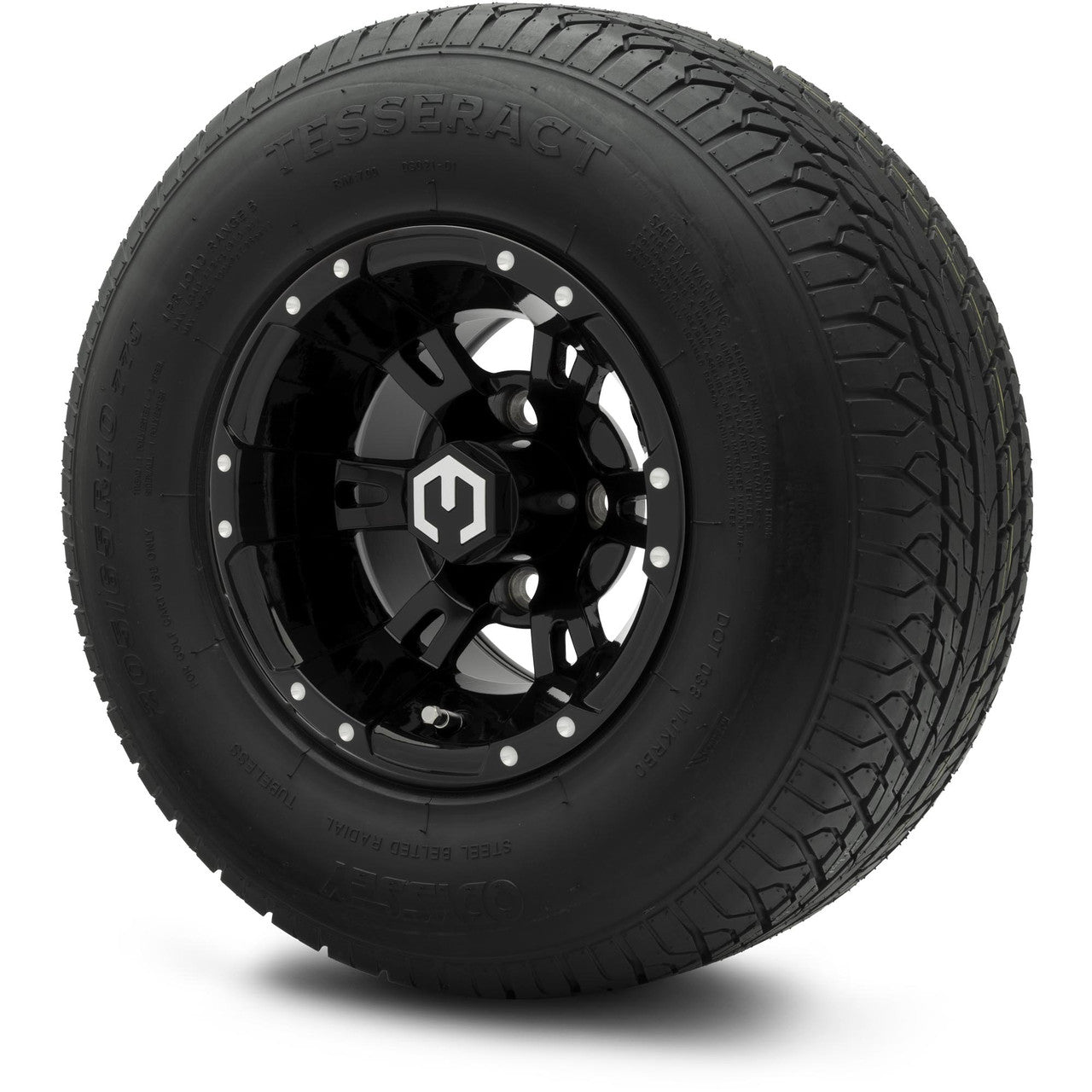 MODZ® 10" Ambush Glossy Black Wheels & Street Tires Combo