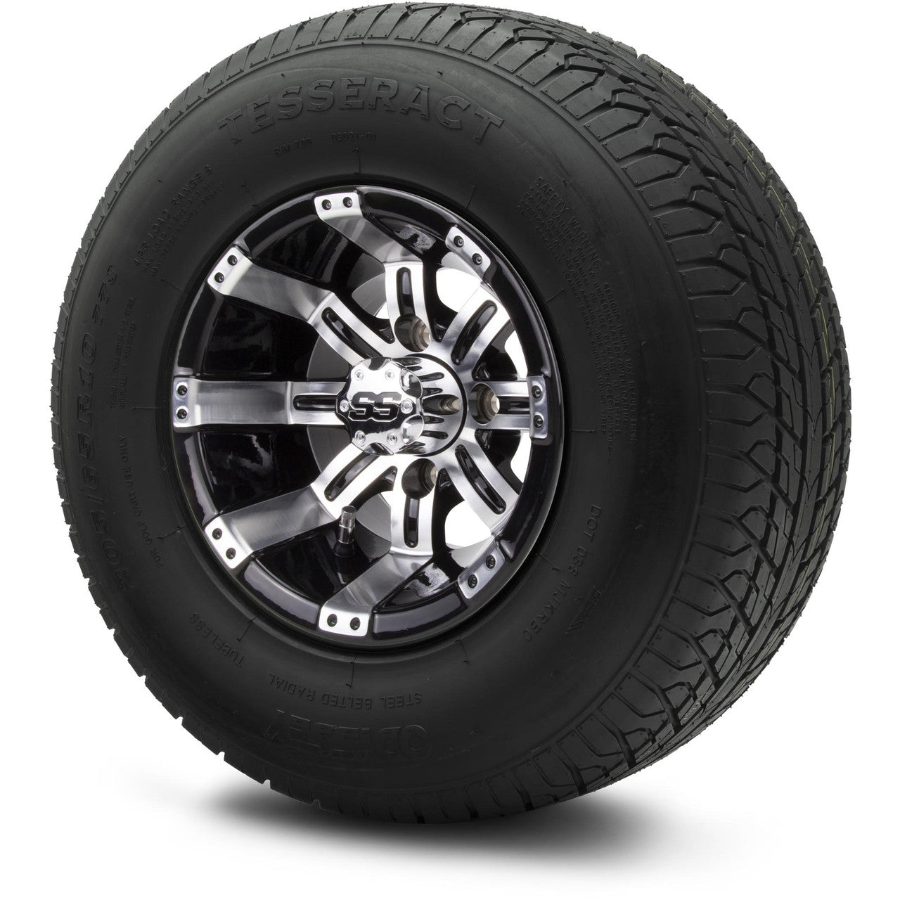 MODZ® 10" Tempest Machined Black Wheels & Street Tires Combo
