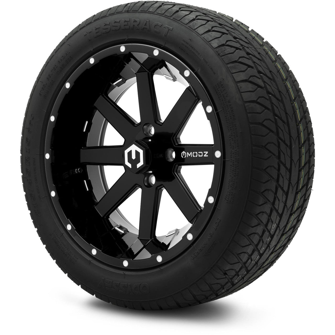 MODZ® 15" Assault Glossy Black with Ball Mill Wheels & Street Tires Combo