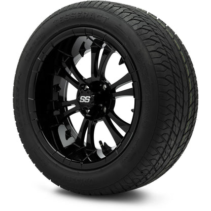 MODZ® 15" Vampire Glossy Black Wheels & Street Tires Combo