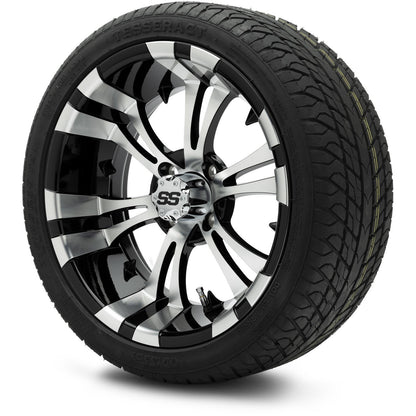MODZ® 15" Vampire Machined Black Wheels & Street Tires Combo