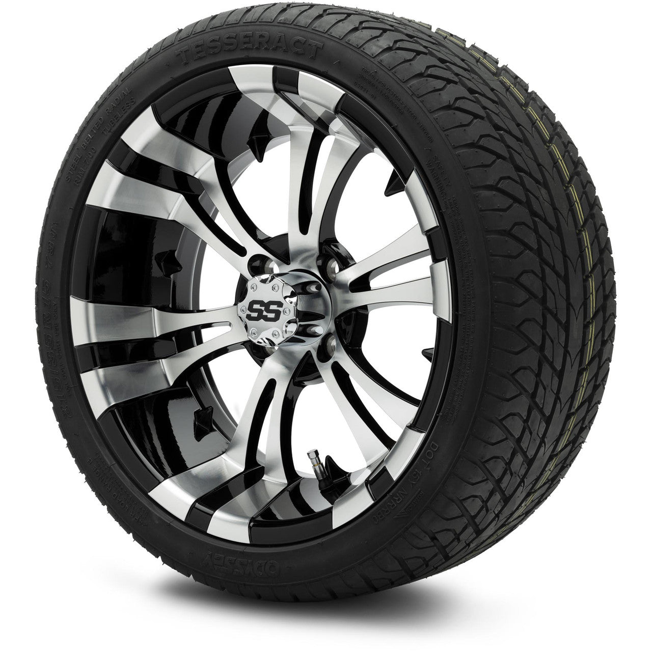 MODZ® 15" Vampire Machined Black Wheels & Street Tires Combo