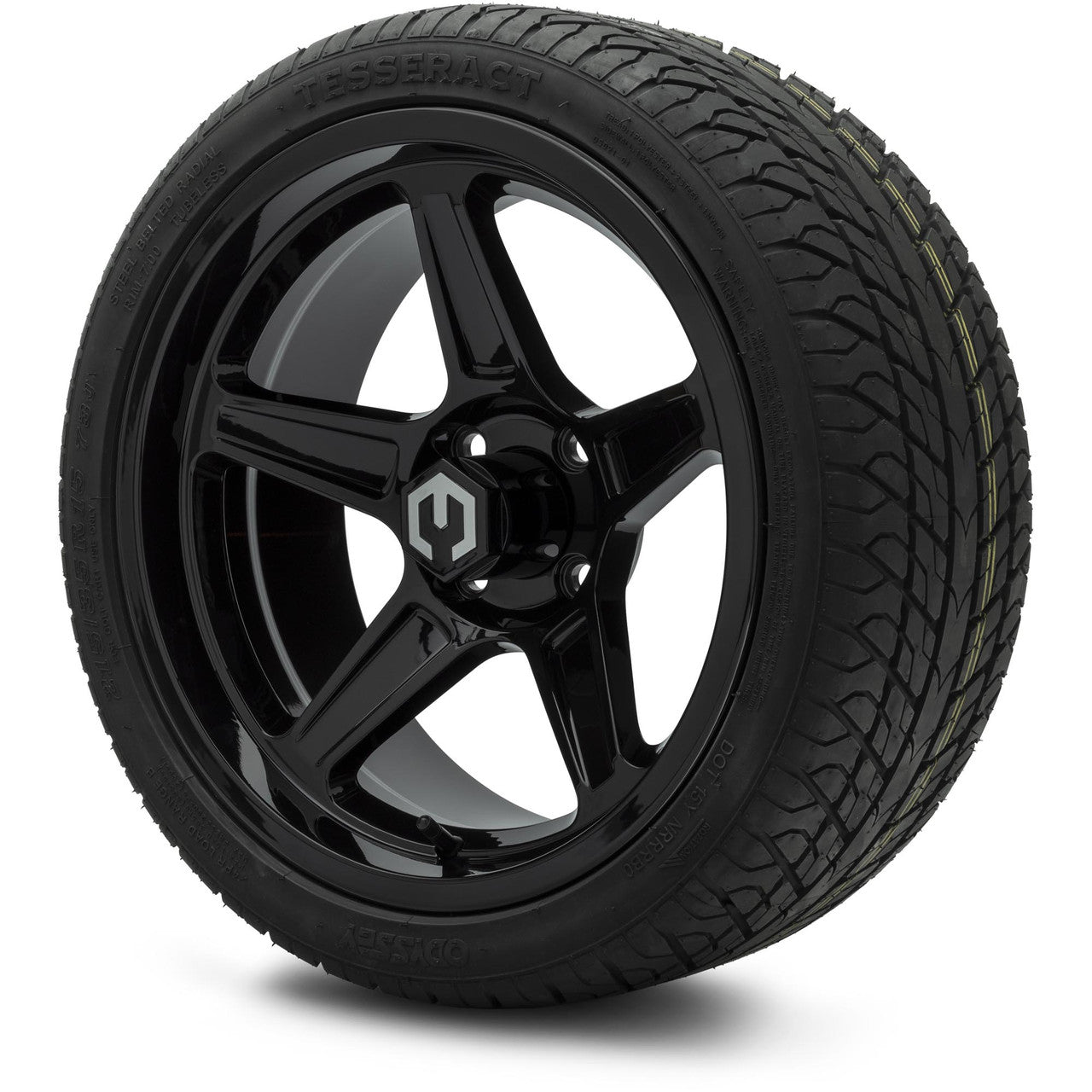 MODZ® 15" Drift Glossy Black Wheels & Street Tires Combo