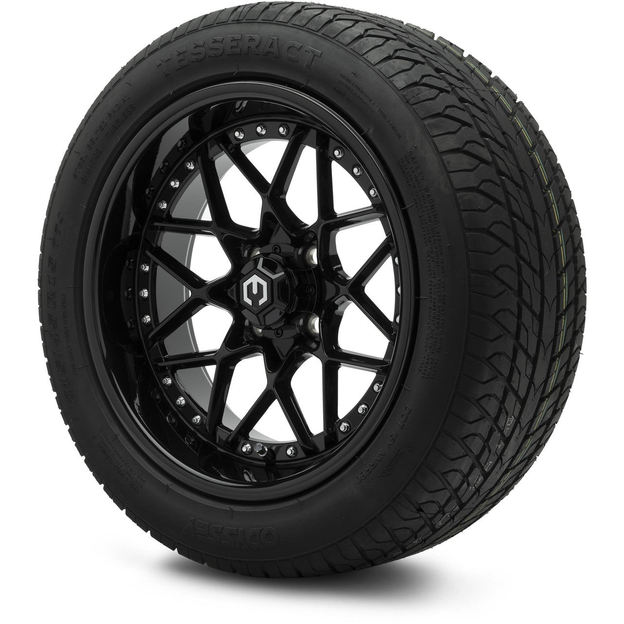 MODZ® 15" Formula Glossy Black Wheels & Street Tires Combo