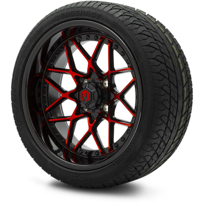 MODZ® 15" Formula Red and Black Wheels & Street Tires Combo