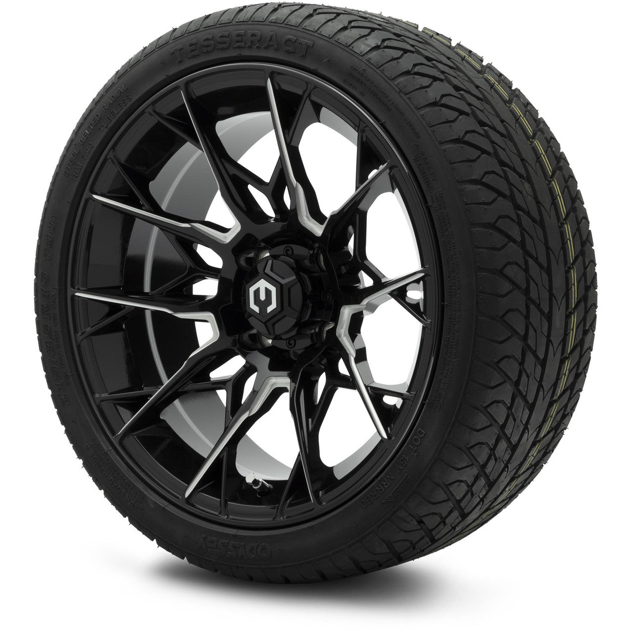 MODZ® 15" Chaos Glossy Black with Ball Mill Wheels & Street Tires Combo